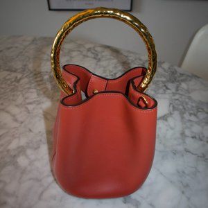 Marni Pannier Bucket Bag in Dark Orange Leather